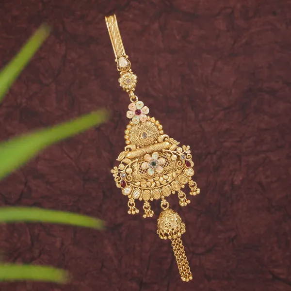 Exquisite_Gold_Toned_Bridal_Keychain_Challa_With_Intricate_Filigree_And_Gemstone_Embellishments