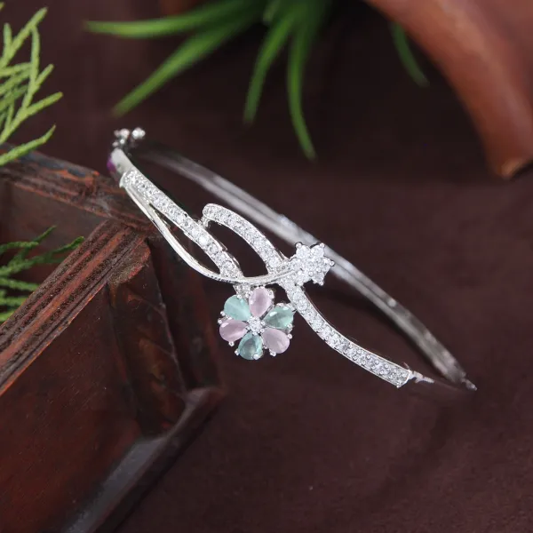 American_Diamond_Free_Size_Openable_Micro_Silver_Polish_Bracelet