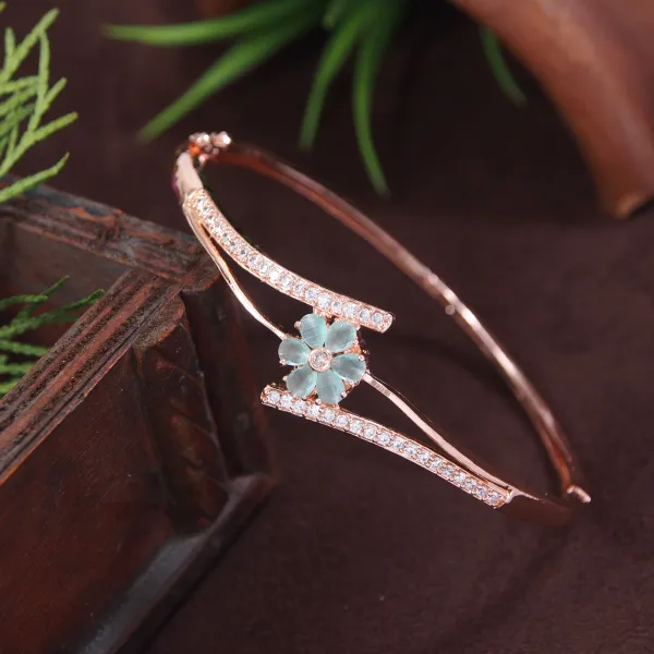 American_Diamond_Free_Size_Openable_Micro_Rose_Gold_Polish_Bracelet