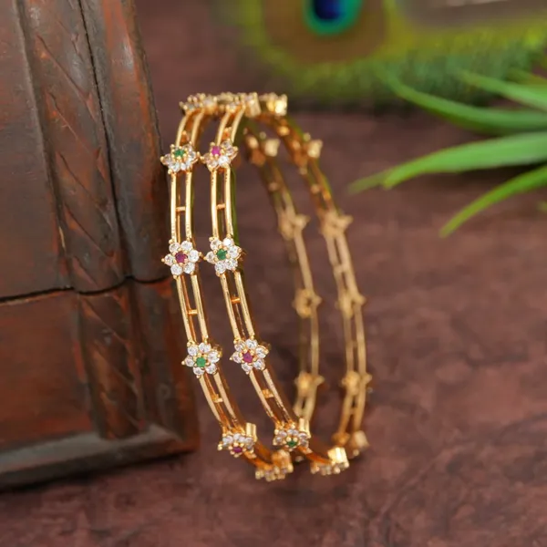Gold_Plated_Brass_Bangles_With_Multicolour_Ad_Floral_Design
