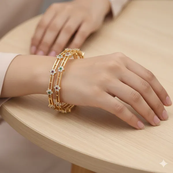 Gold_Plated_Brass_Bangles_With_Multicolour_Ad_Floral_Design