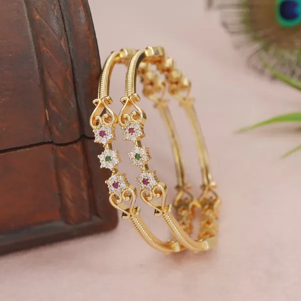 Gold_Plated_Brass_Bangles_With_Multicolour_Ad_Floral_Design