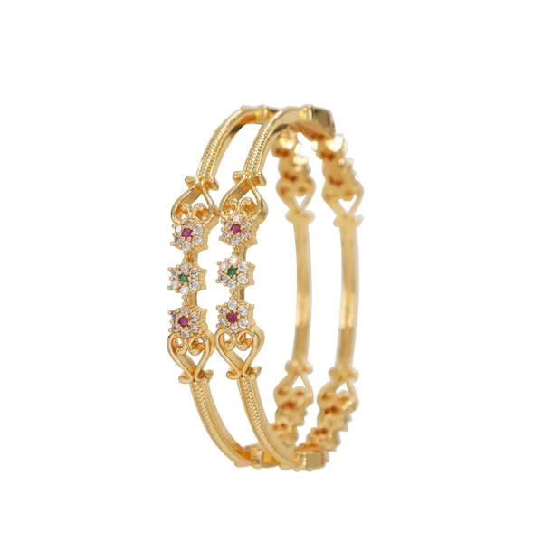 Gold_Plated_Brass_Bangles_With_Multicolour_Ad_Floral_Design