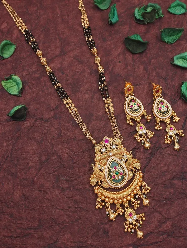 Gold_Plated_Heritage_Temple_Style_Mangalsutra_With_Matching_Drop_Earrings