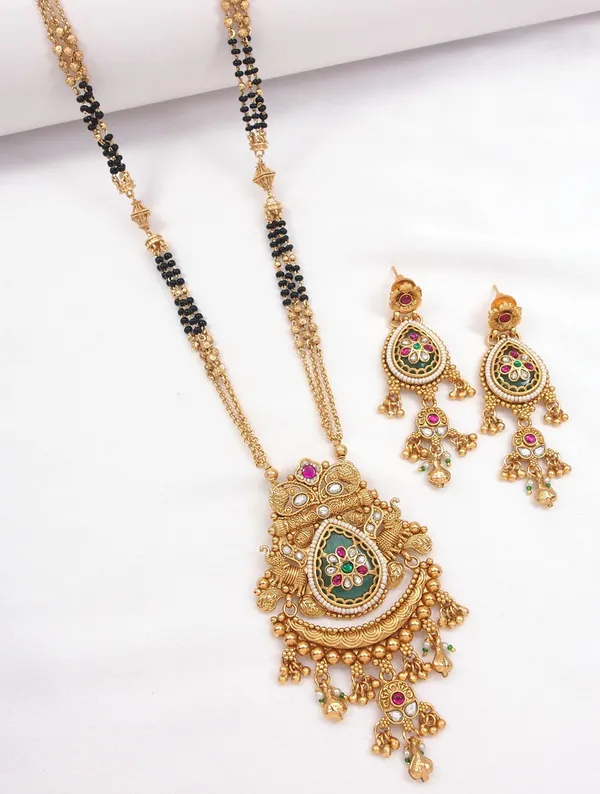 Gold_Plated_Heritage_Temple_Style_Mangalsutra_With_Matching_Drop_Earrings