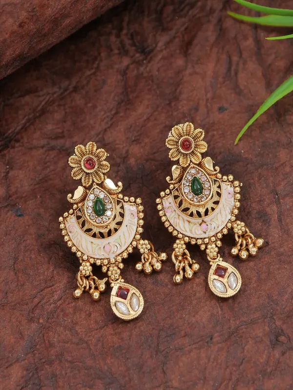 Gold_Plated_Traditional_Brass_Necklace_Set_With_Pearl_Beads_And_Stone_Earrings