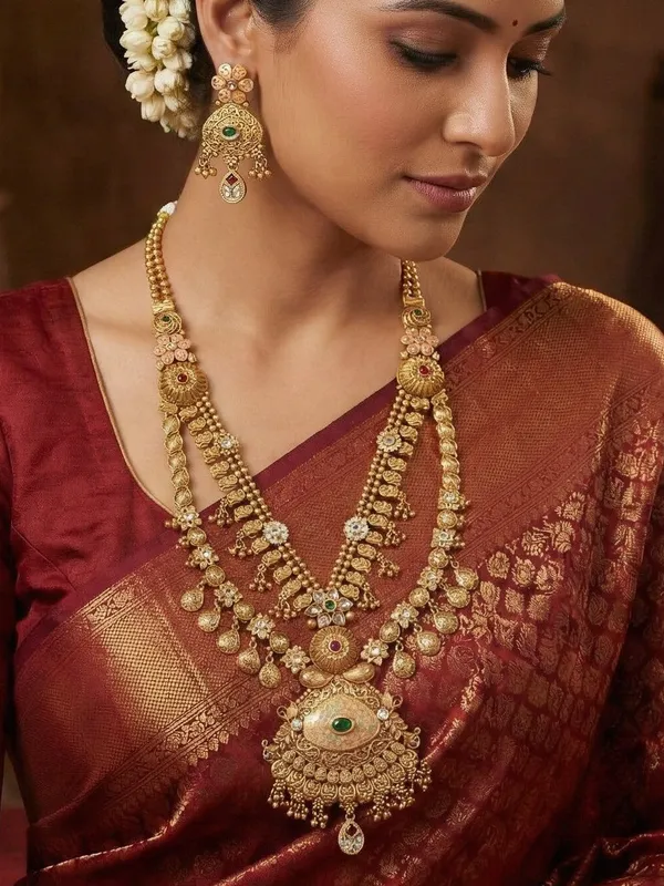 Gold_Toned_Antique_Rani_Haar_Trend_Long_Temple_Necklace_Set