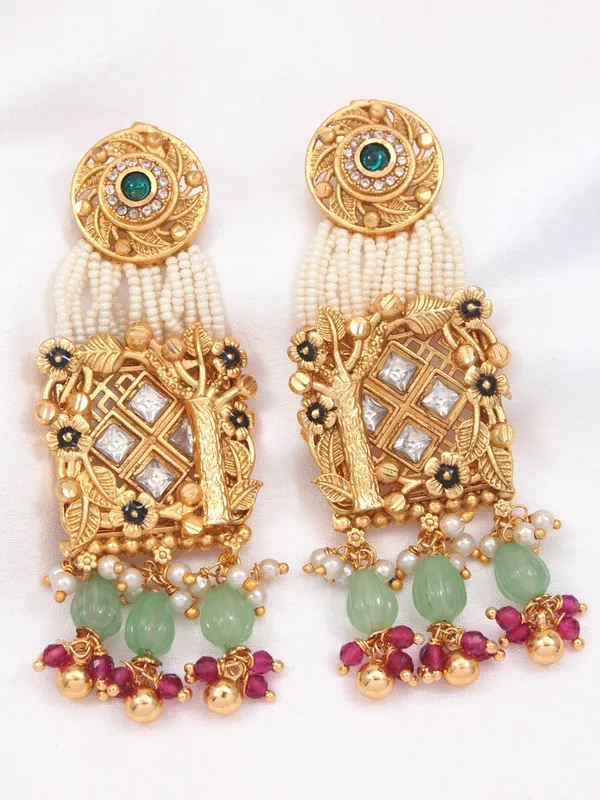 Gold_Toned_Kundan_&_Pearl_Beaded_Peacock_Motif_Square_Pendant_Traditional_Rani_Haar_Necklace_Set