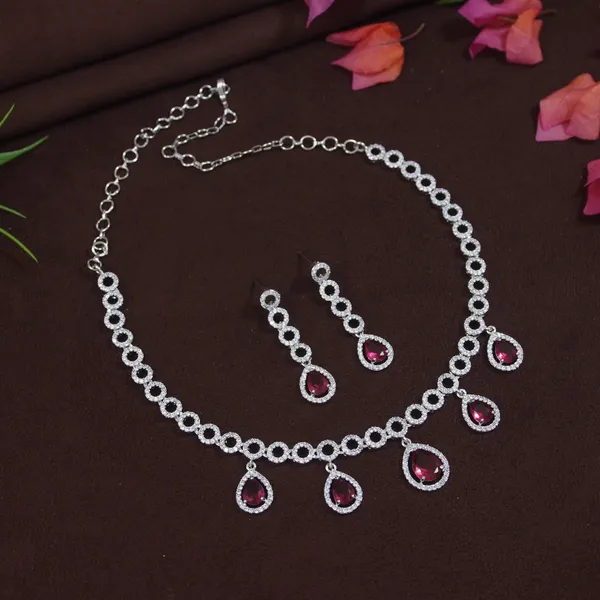 Graceful_American_Diamond_Necklace_Set_With_Ruby__Stone_Drops
