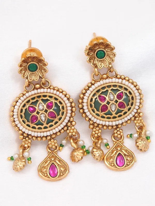 Heritage_Gold_Plated_Long_Mangalsutra_Necklace_Set_With_Matching_Drop_Earrings