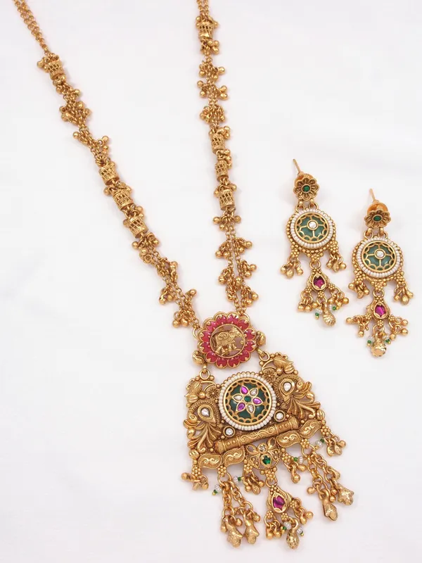 Heritage_Inspired_Antique_Gold_Plated_Statement_Necklace_&_Earrings_Set