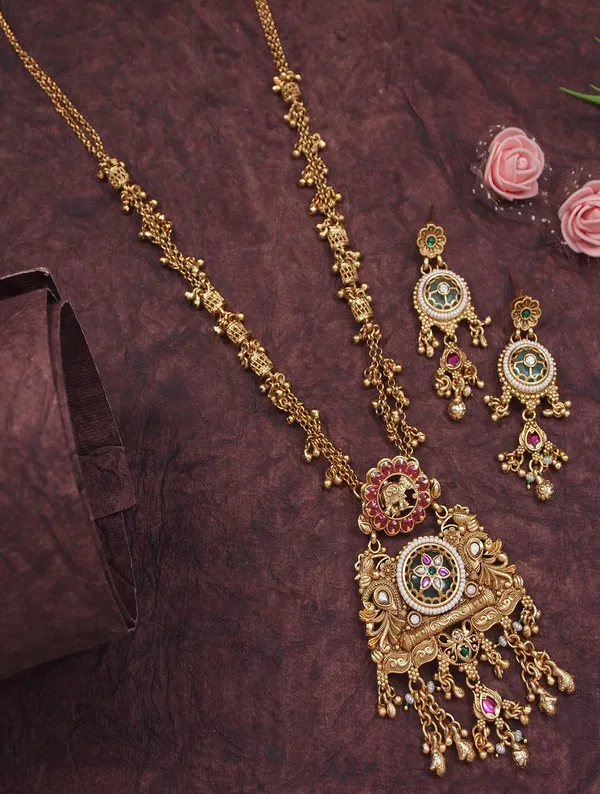 Heritage_Inspired_Antique_Gold_Plated_Statement_Necklace_&_Earrings_Set