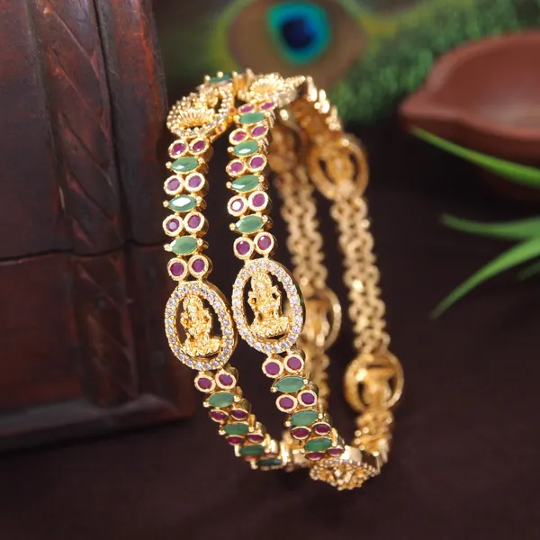 Micro_Gold_And_Brass_Bangle_With_Laxmi_Design_?_Traditional_Temple_Jewelry