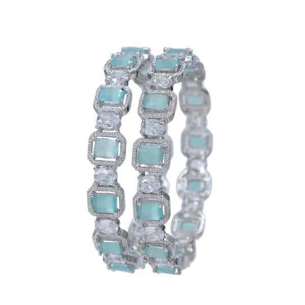 Mint_And_White_American_Diamond_Silver_Plated_Bangles