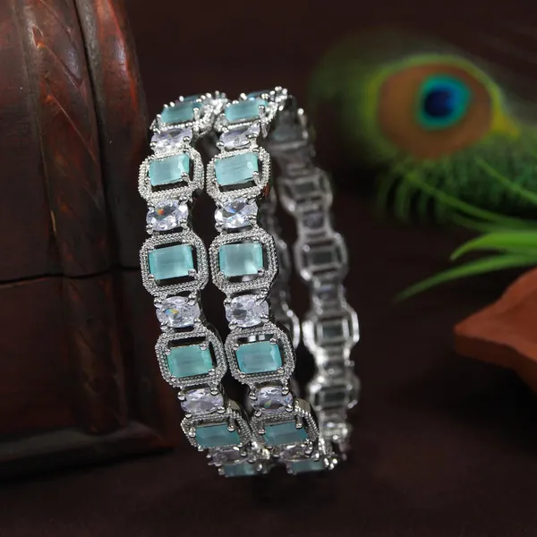 Mint_And_White_American_Diamond_Silver_Plated_Bangles