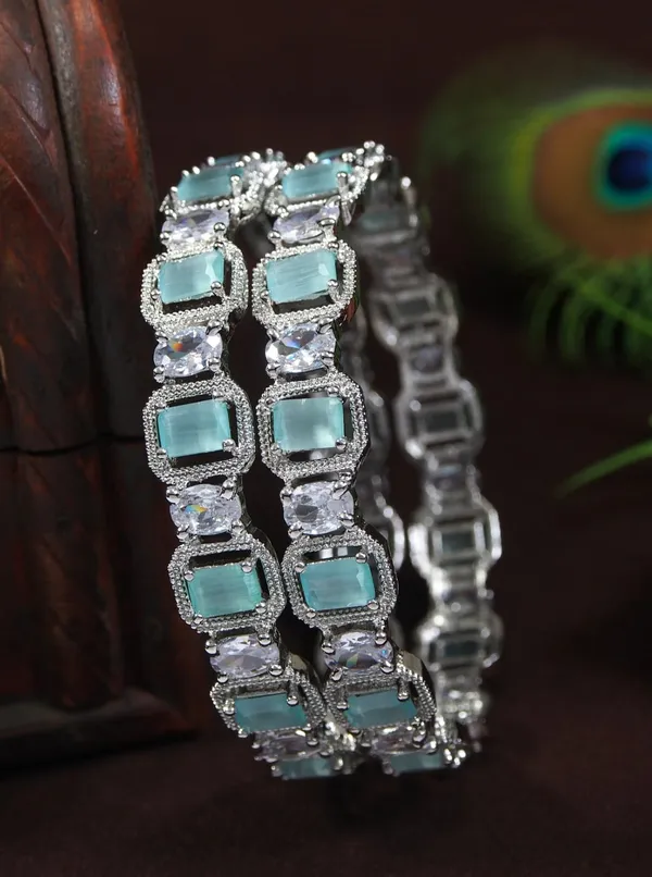Mint_And_White_American_Diamond_Silver_Plated_Bangles