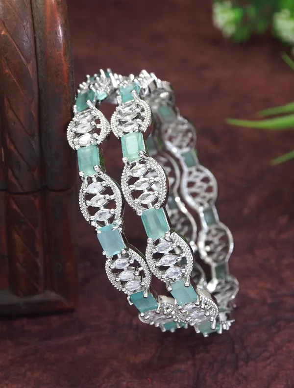 Mint_And_White_American_Diamond_Silver_Plated_Bangles