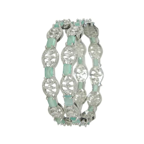 Mint_And_White_American_Diamond_Silver_Plated_Bangles