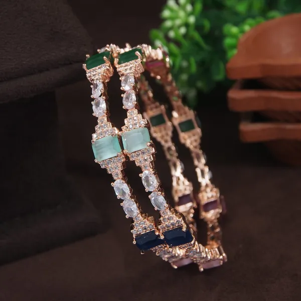 American_Diamond_Rose_Gold_Bangle_In_Multicolor