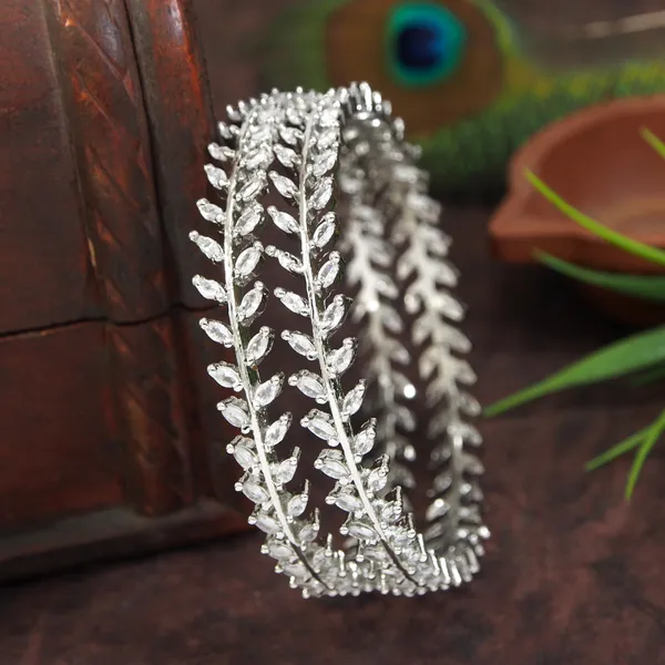 American_Diamond_Silver_Brass_Bangle