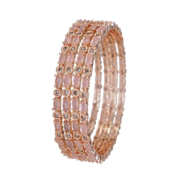 American_Diamond_Rose_Gold_Bangle_(Pack_Of_4)