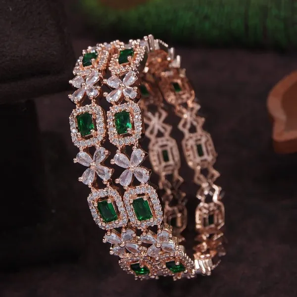 American_Diamond_Rose_Gold_Flower_Bangle