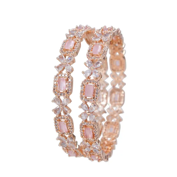 American_Diamond_Rose_Gold_Flower_Bangle