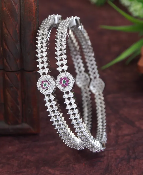 American_Diamond_Silver_Bangle