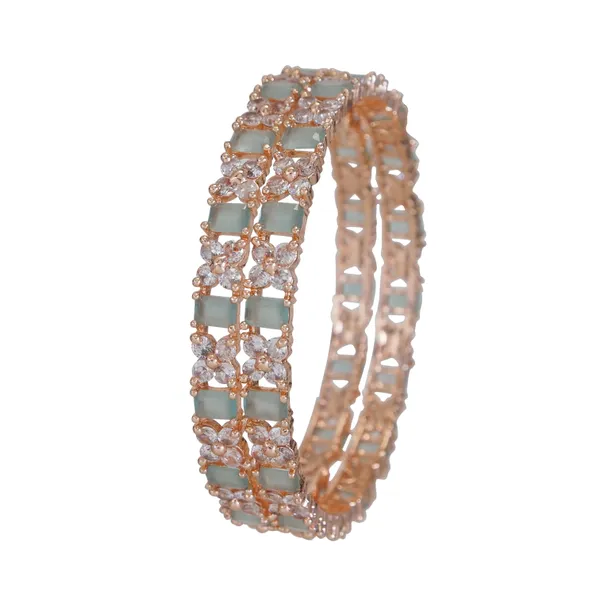 American_Diamond_Rose_Gold_Mint_White_Diamond_Bangle_Set