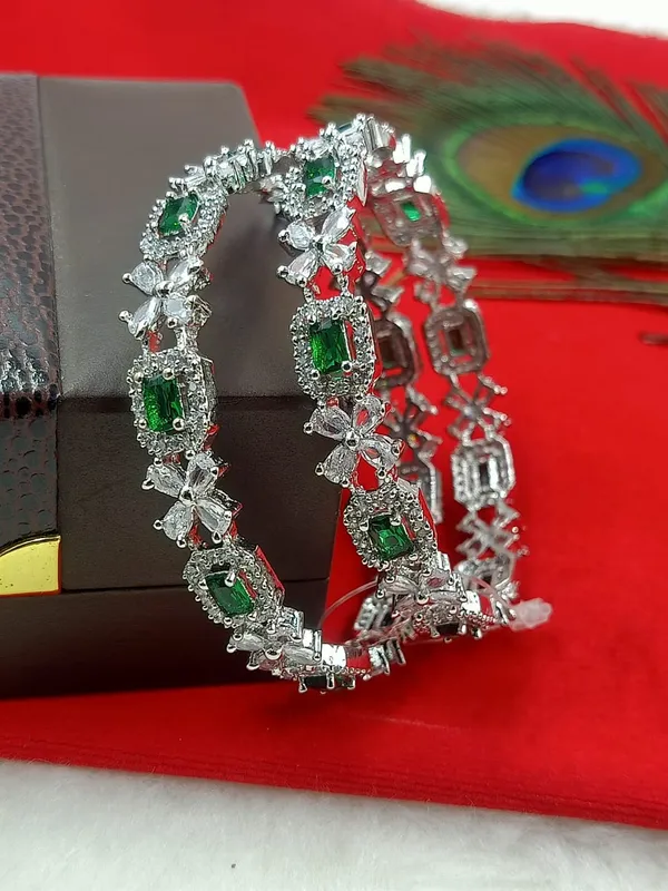 American_Diamond_Silver_Bangle