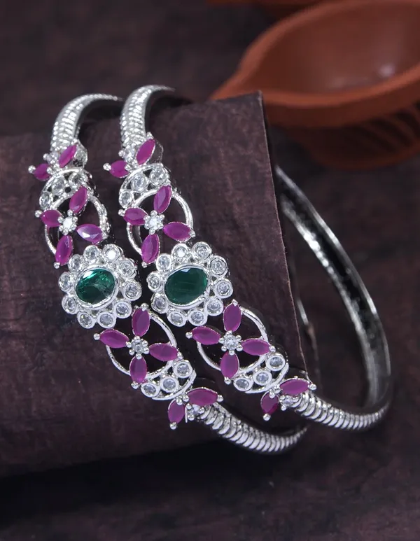 American_Diamond_Silver_Kada_Bangle