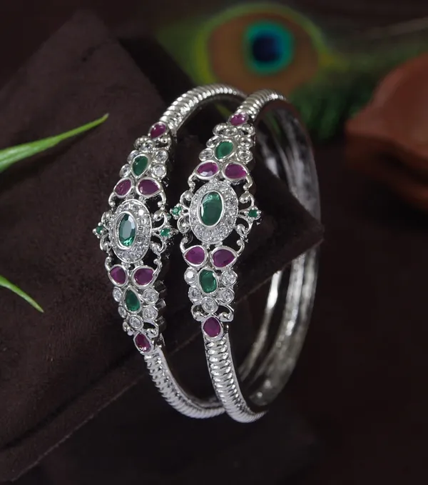 American_Diamond_Silver_Kada_Bangle