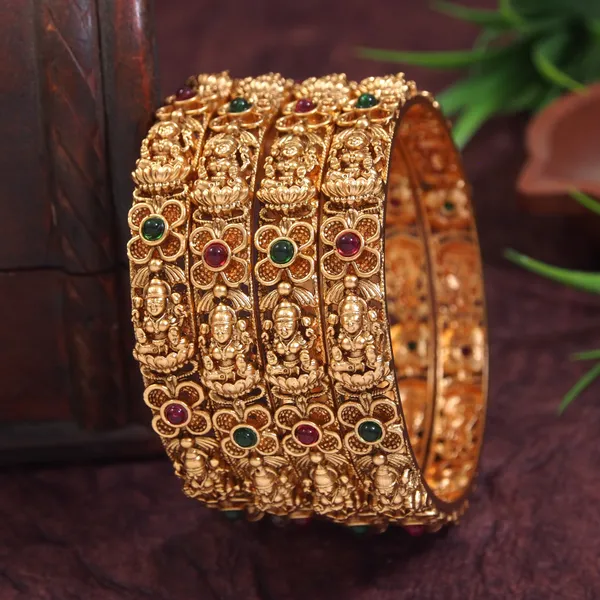Brass_Matte_Laxmi_Temple_Bangle_(Pack_Of_4)