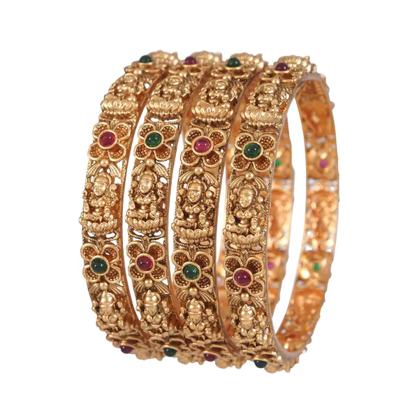 Brass_Matte_Laxmi_Temple_Bangle_(Pack_Of_4)