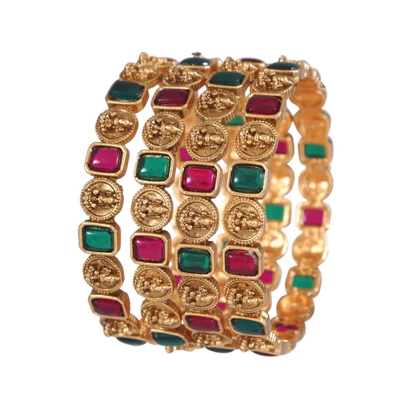 Brass_Matte_Laxmi_Temple_Bangle_(Pack_Of_4)