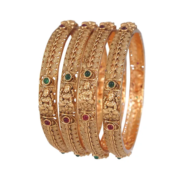 Brass_Matte_Temple_Bangle_(Pack_Of_4)