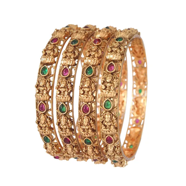 Brass_Matte_Laxmi_Temple_Bangle_(Pack_Of_4)