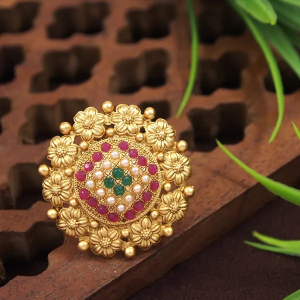 Brass_Pearl_Flower_Finger_Ring