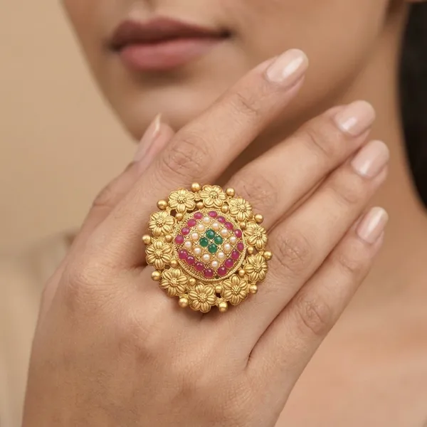Brass_Pearl_Flower_Finger_Ring
