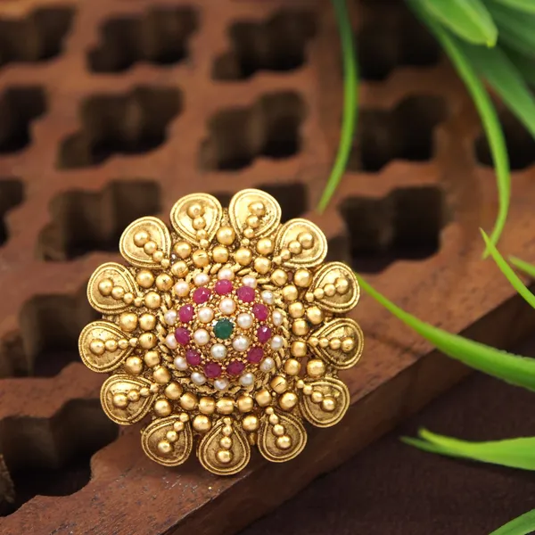Brass_Pearl_Flower_Finger_Ring
