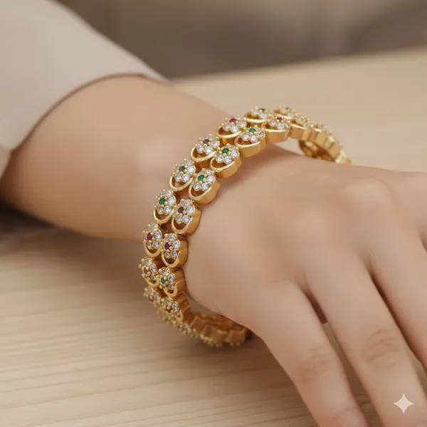 Gold_Plated_Brass_Bangles_With_Multicolour_Ad_Floral_Design