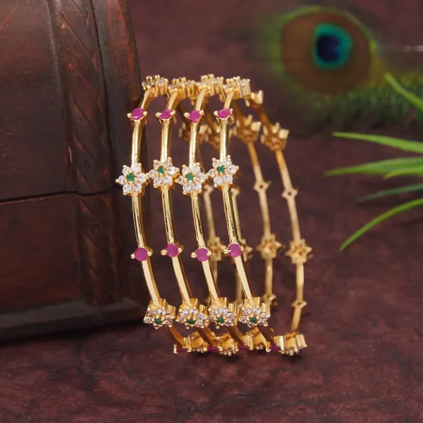 Gold_Plated_Ruby_&_Emerald_Floral_Stone_Bangle_Set
