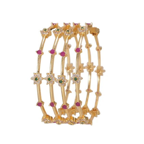 Gold_Plated_Ruby_&_Emerald_Floral_Stone_Bangle_Set