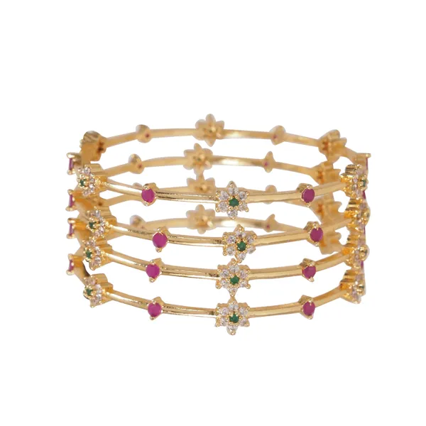 Gold_Plated_Ruby_&_Emerald_Floral_Stone_Bangle_Set
