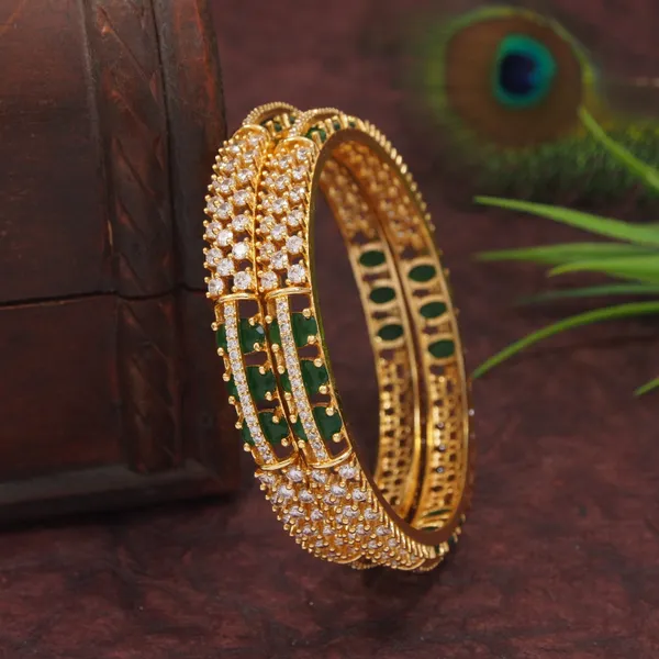 Gold_Plated_Sparkling_Green_Stone_Ad_Bangles_For_Women