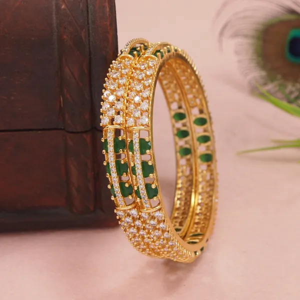 Gold_Plated_Sparkling_Green_Stone_Ad_Bangles_For_Women