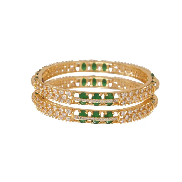 Gold_Plated_Sparkling_Green_Stone_Ad_Bangles_For_Women