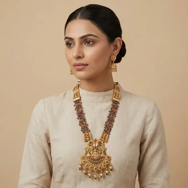 Laxmi_Devi_Temple_Antique_Long_Necklace_Set