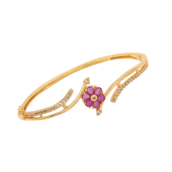 American_Diamond_Free_Size_Openable_Micro_Gold_Polish_Bracelet
