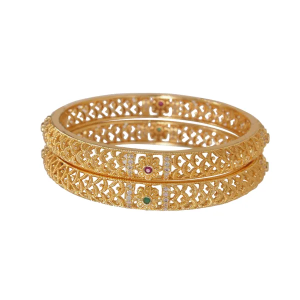 Traditional_Antique_Gold_Plated_Temple_Design_Bangles_With_Ruby_&_Green_Stones_For_Women